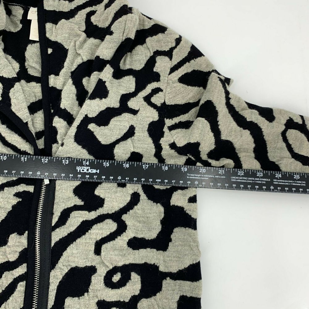 Chico's Boiled Wool Animal Print Cardigan Sweater - Picture 12 of 12